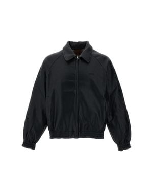 Arte' Reversible Plaid Wool-Blend Zip Jacket - Black