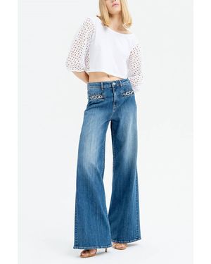 Fracomina High Flare Pant - Blue
