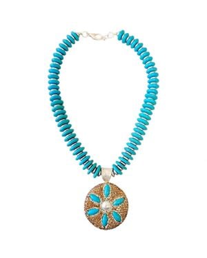 Bijoux Envie Lantana Beaded Necklace - Blue