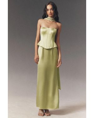 Mare Mare Mimi Satin Corset Dress - Green