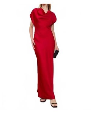 DELUC Dahlia Cowl Maxi Dress - Red