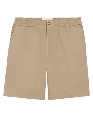 Ami Paris Minimalist Straight-Cut Shorts With Elastic Waistband - Natural