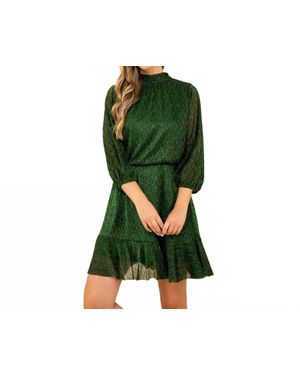 Thml Metallic Muse Dress - Green