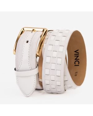 Vinci Leather Shoes The Eugene & Woven Leather Belt - Multicolor