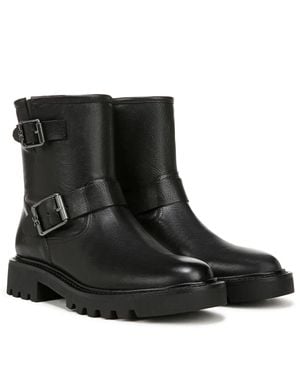 Sam Edelman Kinsley Biker Leather Motorcycle Boots Htat1022 - Black