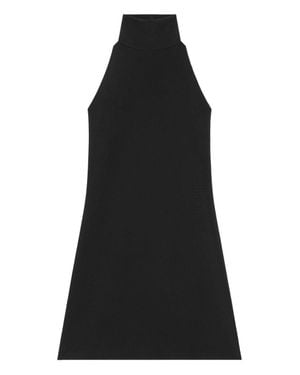Courreges A-Line Mini Dress With High Neck - Black