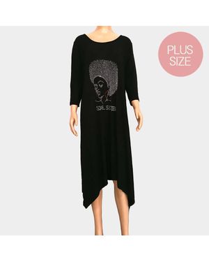TRUEDAMES 'Soul Sister' Crystal Embellished Dress - Black