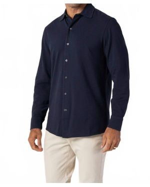 Robert Talbott Foster Long Sleeve Knit Shirt - Blue