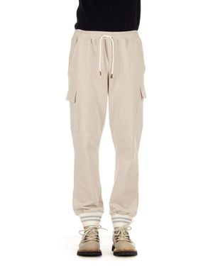 Eleventy Cargo-Style Sweatpants With Cashmere Accents And Adjustable Fit - Natural