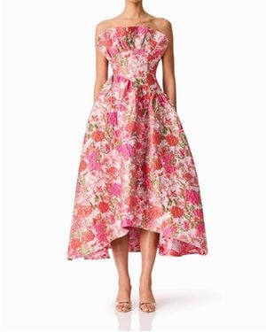 Elliatt Floralie Strapless Gown - Red
