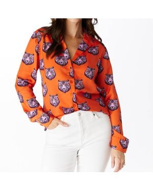 Stewart Simmons Clemson Button Up Long Sleeve Shirt - Red