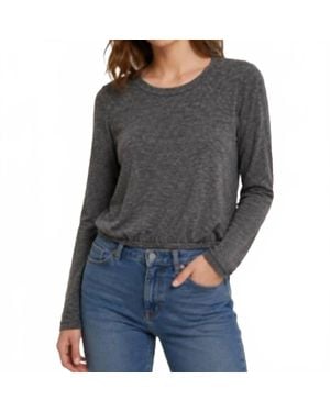 Michael Stars Yuri Long Sleeve Daily Tee - Gray