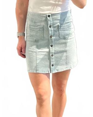 She + Sky Acid Wash Sage Demin Skirt With Stars On Back - Green
