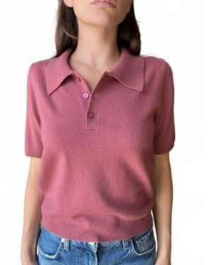 W. Cashmere Fiora Short Sleeves Polo - Red