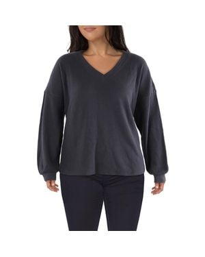 Madewell Plus Knit Waffle Pullover Top - Blue