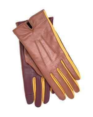 Echo Colorblock Leather Gloves - Multicolor