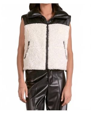 Elan Reversible Faux Leather Vest - White