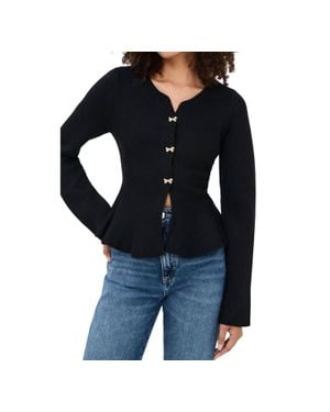 En Saison Idah Bow Buttons Cardigan - Black