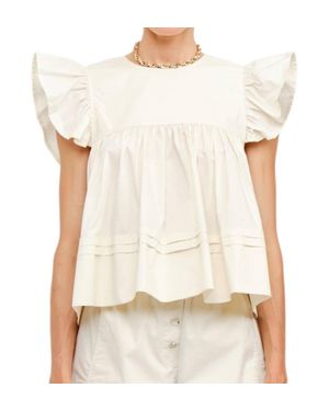 SOFIA The Label Leah Babydoll Top - White