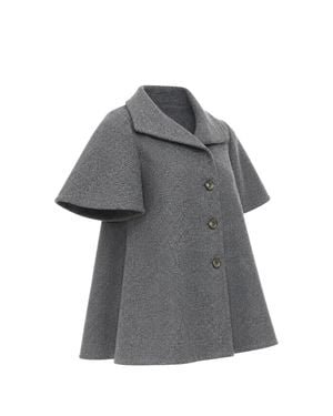 Marni Wool Blend Flannel Flutter Short Jacket - Gray