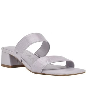 Calvin Klein Paneer Faux Leather Slip-On Heels - Metallic
