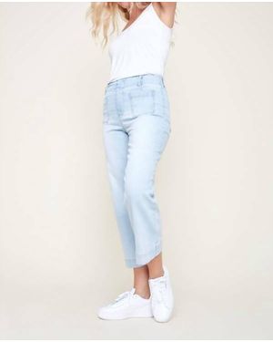 Renuar High-Rise Wide-Leg Ankle Pants - Blue