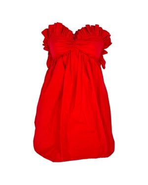 PHILOSOPHY BY LORENZO SERAFINI Philosophy Di Lorenzo Serafini Ruffled Sweetheart Mini Dress - Red