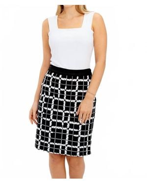 FRANK LYMAN Two-Tone Checkered Skirt - Black