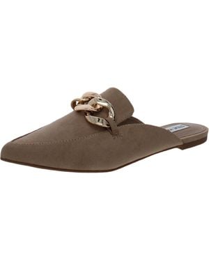 Steve Madden Finely Chain Embellished Loafer Mule - Brown