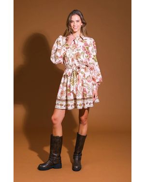 TRUEDAMES Desert Dawn Woven Mini Dress - Brown