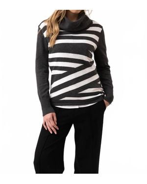 Marble Classic Fit Cowl Neck Sweater - Black