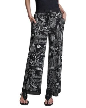 DKNY Printed Drawstring Pant - Black