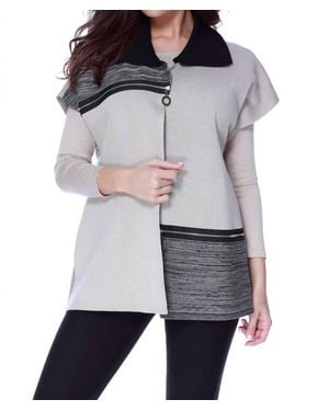 Angel Zip Detail Poncho - Gray