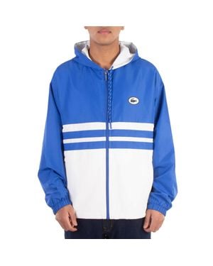 Lacoste Colorblock Hooded Windbreaker Jacket - Blue