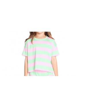 Chaser Brand Devin Tee Aloe Stripe - Black