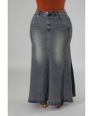 Fashnzfab High-Waisted Stretch Skirt - Gray