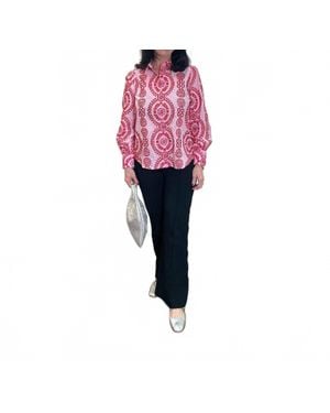 Skies Are Blue Vivi Embroidery Blouse - Pink