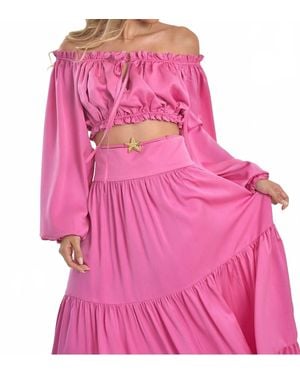 Steffany Milano Off-Shoulder Maxi Dress - Pink