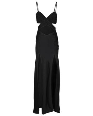 Amen Lace Long Dress - Black