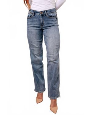 Judy Blue Mid Rise Cell Phone Pocket Dad Jeans - Blue