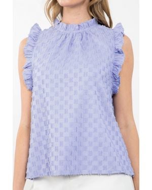 Thml Abby Ruffle Sleeve Textured Top - Purple