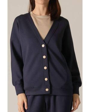 P.Cill Pearl Button Cardigan - Blue