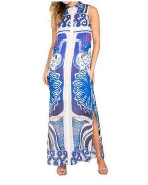 Lavender Brown Jordan Dress - Blue