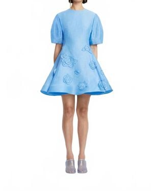 LEO LIN Simona Appliqué Mini Dress - Blue