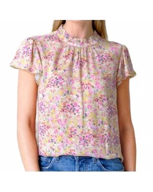 Go> By Go Silk Go Vintage Print Blouse - Pink