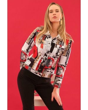 Dolcezza Bookworm Print Jacket - Red