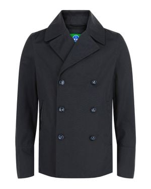 Slowear North Sails Double Breasted Peacoat - Blue