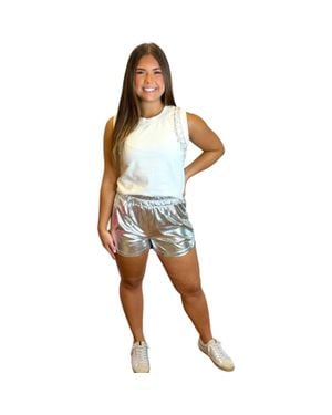 Belle Cher Metallic Athletic Fit Short - Blue