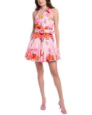 Hemant & Nandita Linen-Blend Shirtdress - Red