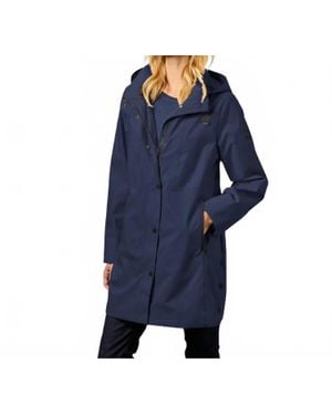 Junge Snap Rain Coat With Hood - Blue